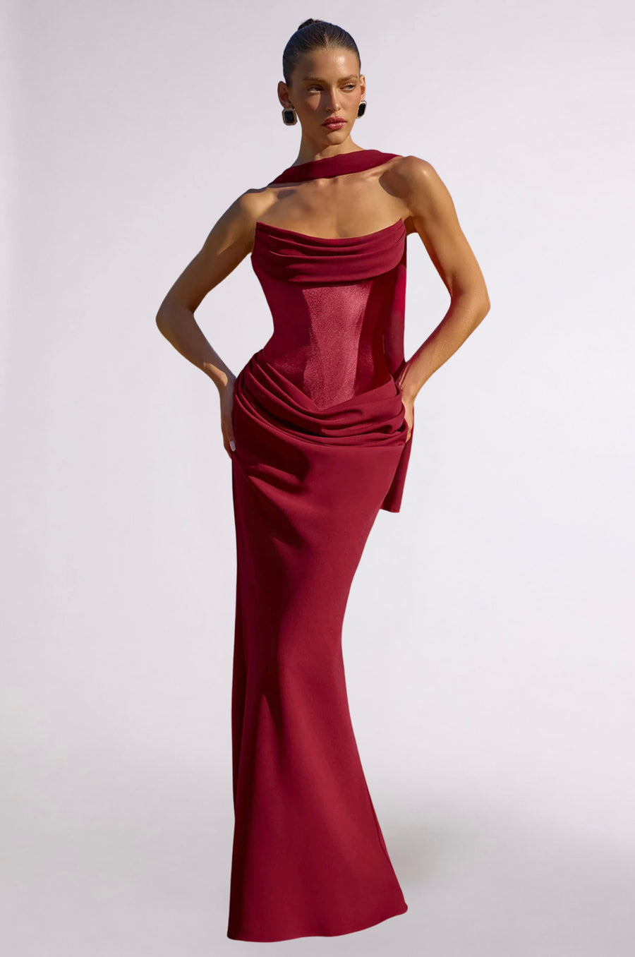 Harper Corset Dress - Burgundy