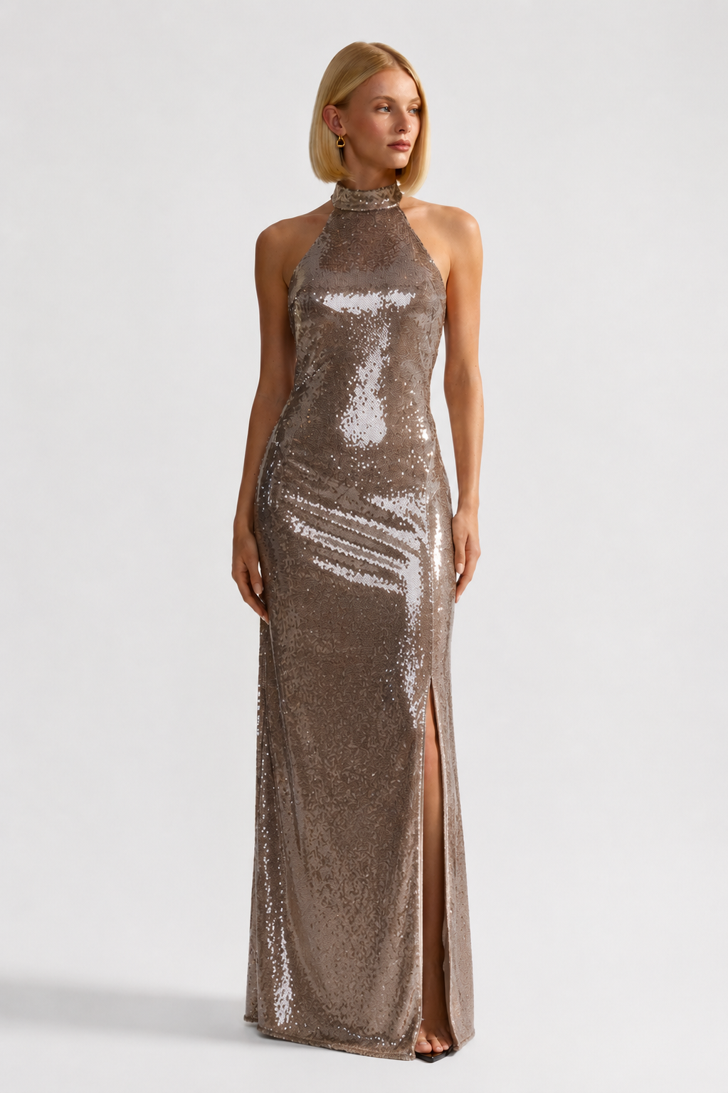 Alessia Sequin Dress - Champagne