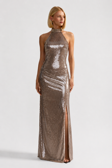 Alessia Sequin Dress - Champagne