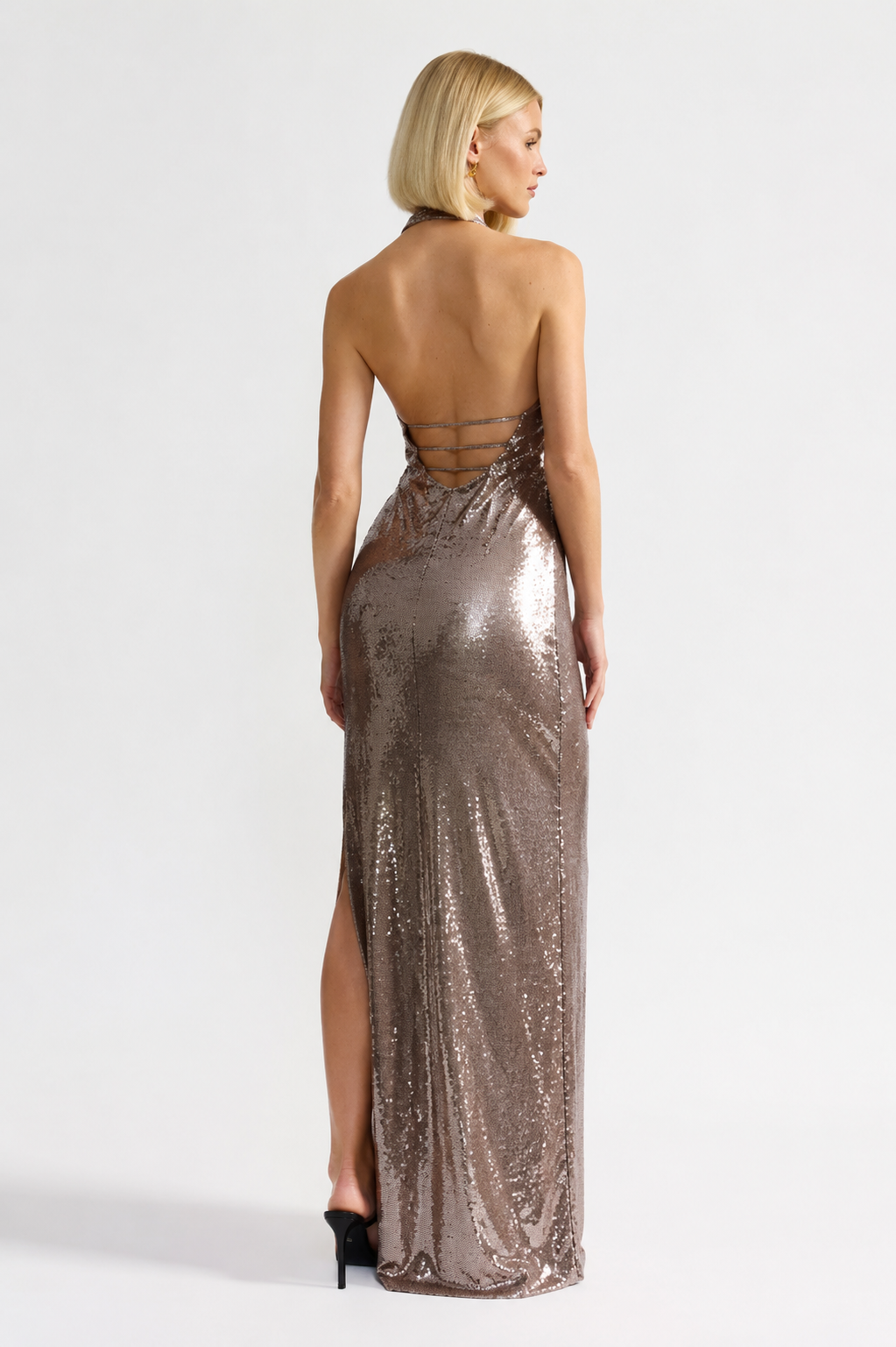 Alessia Sequin Dress - Champagne